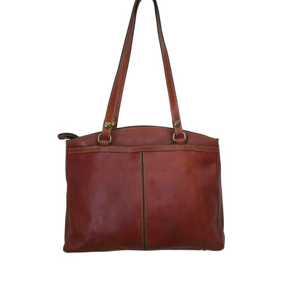 Patricia Nash FLORENCE POPPY Embossed Saddle Leather Brown Tote Shoulder Bag - Picture 2 of 9